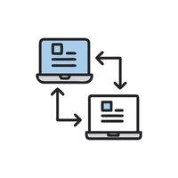 Data synchronization between two laptops in a cyclical pattern vector