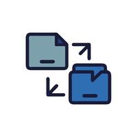 File transfer illustration depicting document sharing process in style vector