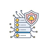 Data security network protection with server and cloud shield vector