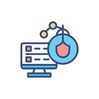Computer security and data network protection illustration on White vector