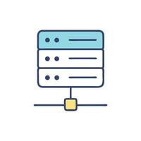 Stylized server stack icon against White Background illustration vector