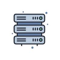 Stacked computer servers symbolizing data storage and processing power vector