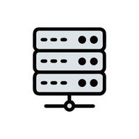 Three grey computer servers stacked against a White Background vector