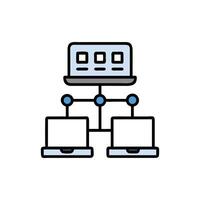 Network server rack data storage system information technology symbol vector