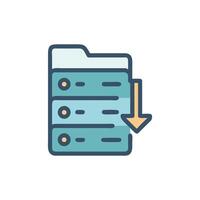 Data download from server database directory icon graphic vector