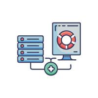 Computer Network Server and Data Security System Illustration vector