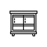 White drawer outline against White Background minimal illustration style vector