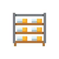 Shelves filled with boxes on White Background graphic style vector