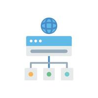 Internet server connecting to multiple cloud data storage devices vector