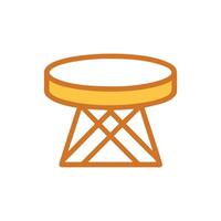 Minimalist geometric table illustration on a White Background vector