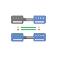 Network devices data transfer connection illustration with colorful dots vector