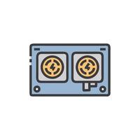 Computer part icon with two fans on White Background vector
