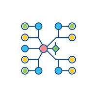 Abstract Network Graphic with Circles and Interconnecting Lines vector