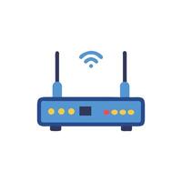 Blue Wireless Router Illustration Isolated on White Background vector