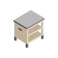 Isometric rendering of a tan and grey side table vector