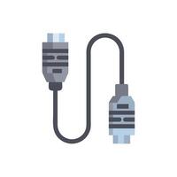 Flat icon design of an HDMI cable connection vector