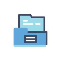 Digital Folder With Documents Flat Graphic Design Element vector