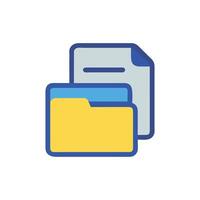Stylized file folder and document on White Background vector