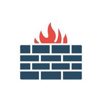 Firewall illustration on White Background conveying internet security concept vector
