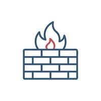 Digital firewall icon on a White Background for security vector