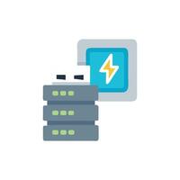 Abstract data storage stack with energy icon on White vector