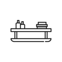 Minimalist outline shelf with books and bottles illustration vector