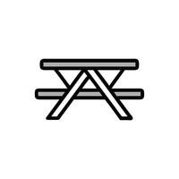 Minimalist Picnic Table Illustration on White Background vector