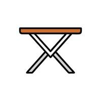 Simple folding table illustration on White Background graphics vector