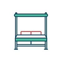 Flat design icon of bus stop on White backdrop vector