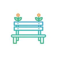 Stylized bench with flowers for parks and gardens illustration vector