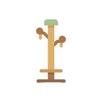 Minimalist coat rack design against a stark White Background vector