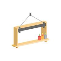 Hanging shelf with three colorful bottles in a room vector