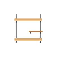 Simple wooden shelving unit on a White Background display vector