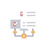 Connected interface displays successful tasks in network management vector