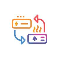 Schematic illustration of battery heating and cooling cycle diagram vector