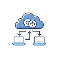 Cloud computing network connecting devices via data transmission vector