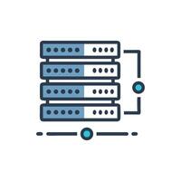 Isolated server stack illustration with connections against White Background vector