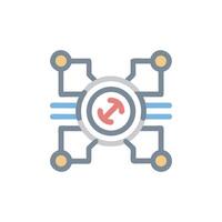 Connectivity symbol network node data transfer isolated design vector