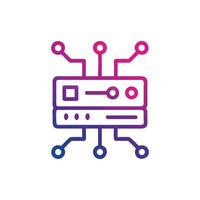 Server rack with circuit connections on White Background image vector