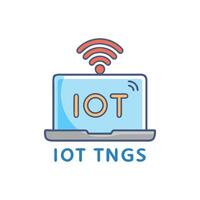 Internet of Things concept with laptop and wireless connection vector