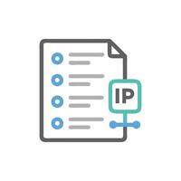 Digital IP address document icon with checklist illustration vector