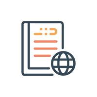 Document globalization icon symbolizing international information management systems vector