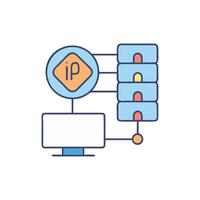 Network topology illustration depicting Internet Protocol address management vector