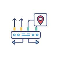 Data server and location pin for network information flow vector