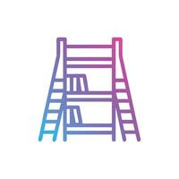 Modern bunk bed illustration with gradient on White Background vector