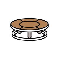 Stylized illustration of a brown oval table on White vector