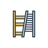 Abstract two ladders in blue, yellow and gray color vector