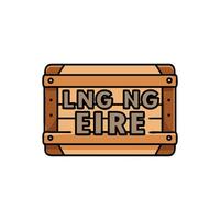 Stylized wooden crate with lettering on White Background vector