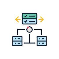 Data transfer or network connection with arrows illustration vector