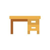 Flat design of a brown desk with two drawers vector